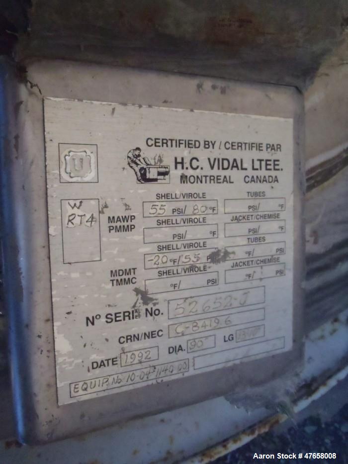 Used Tank, Approximately 4,000 Gallon, 304 Stainless Steel, Vertical