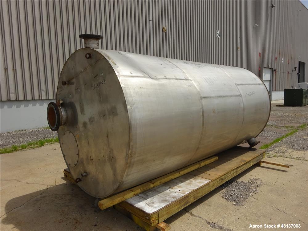 Used Tank, Approximate 2,500 Gallon, 304 Stainless steel, Vertical.