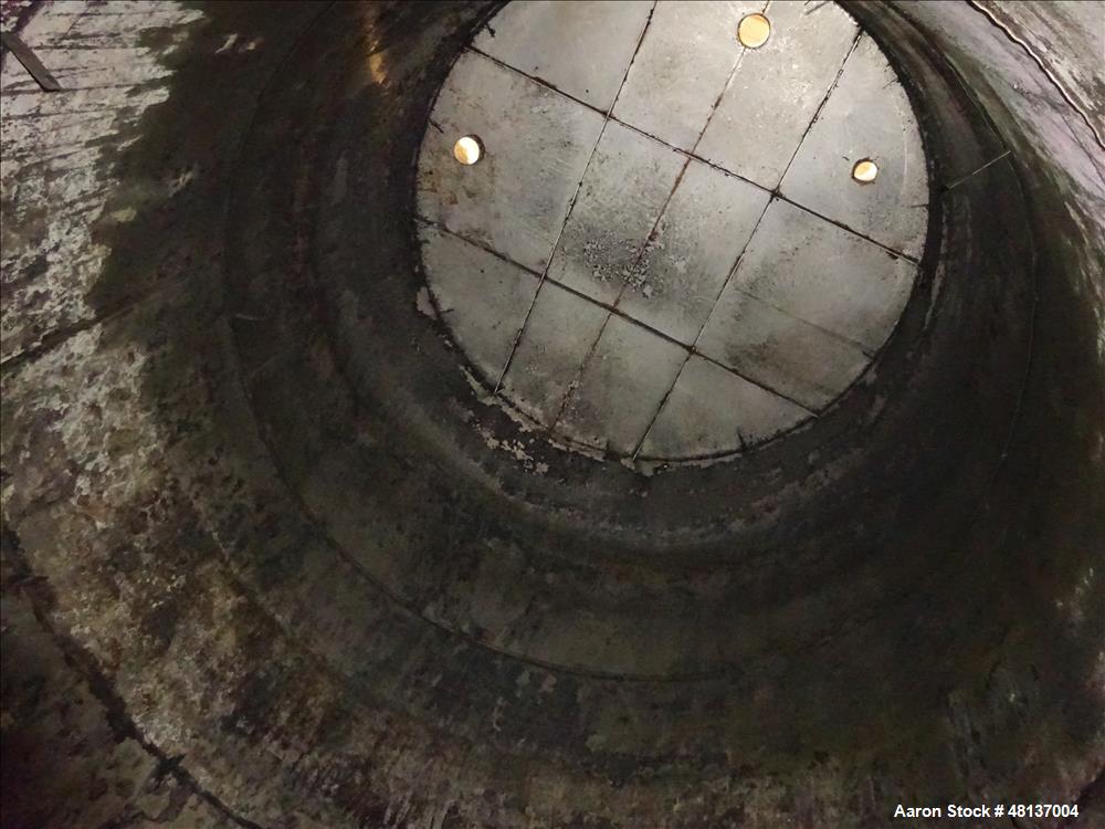 Used Tank, 4,000 Gallon, 304 Stainless steel, Vertical. Approximate 89" diameter x 155" straight side, flat top, cone bottom. Top openings: 3", (2) 4". Side openings: 18" man way with cover, 4", 8" c...