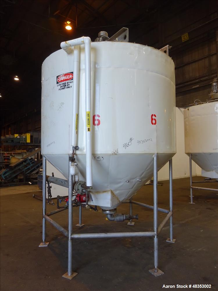 Used Tank, Approximately 1,700 Gallon, 304 Stainless Steel, Vertical.