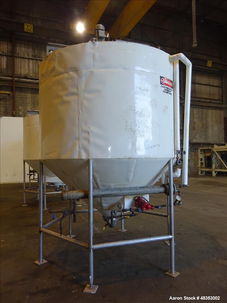 Used Tank, Approximately 1,700 Gallon, 304 Stainless Steel, Vertical.