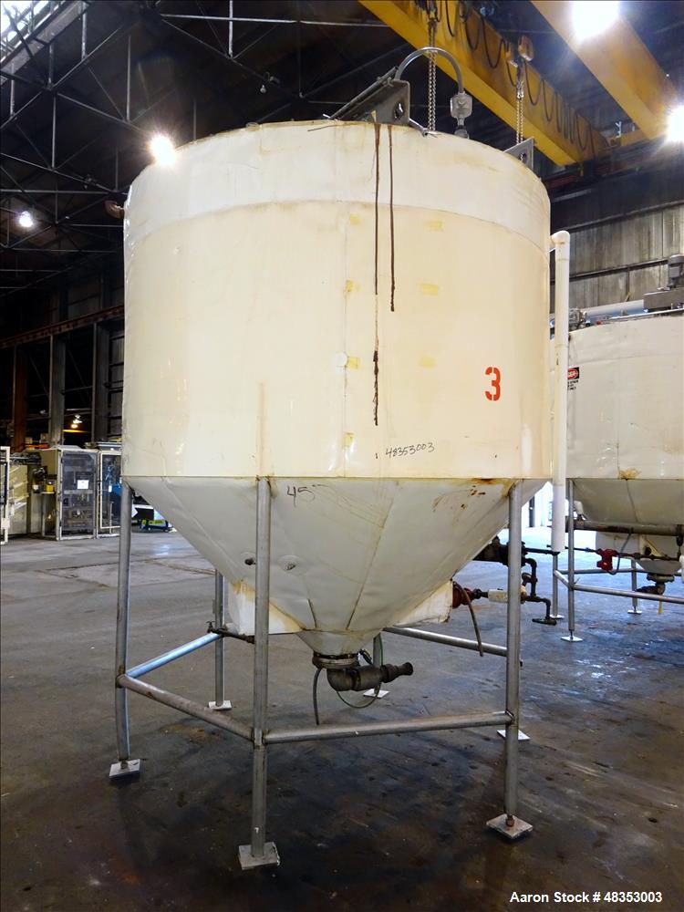 Used Tank, Approximately 1,700 Gallon, 304 Stainless Steel, Vertical.