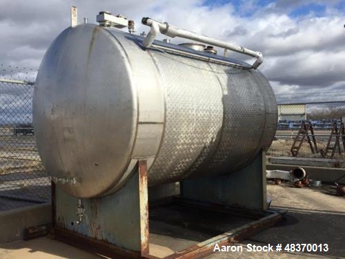 Used-3,000 Gallon, Horizontal, Stainless Steel Tank