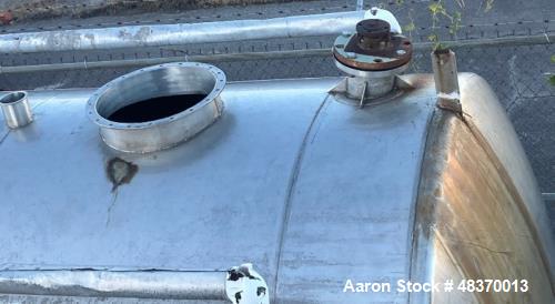 Used-3,000 Gallon, Horizontal, Stainless Steel Tank