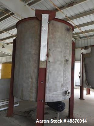 Used-2,500 Gallon, Vertical, Semi-Open Top, Stainless Steel Tank