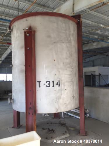 Used-2,500 Gallon, Vertical, Semi-Open Top, Stainless Steel Tank