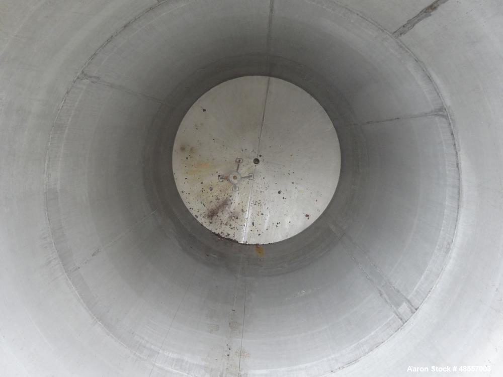 Used Areco Tank, Approximately 4800 Gallon, 304 Stainless Steel, Vertical.