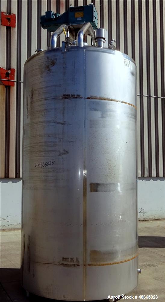Used Mueller Jacketed Mix Tank, Approximate 1,600 Gallon, 316 Stainless Steel.