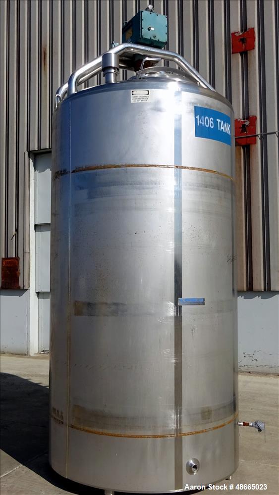 Used Mueller Jacketed Mix Tank, Approximate 1,600 Gallon, 316 Stainless Steel.