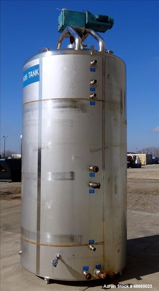 Used Mueller Jacketed Mix Tank, Approximate 1,600 Gallon, 316 Stainless Steel.