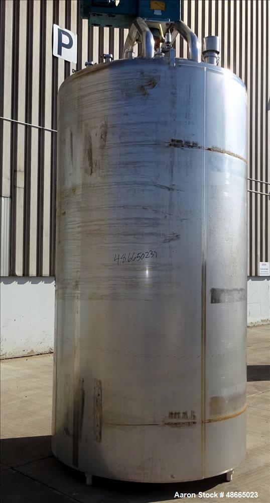 Used Mueller Jacketed Mix Tank, Approximate 1,600 Gallon, 316 Stainless Steel.