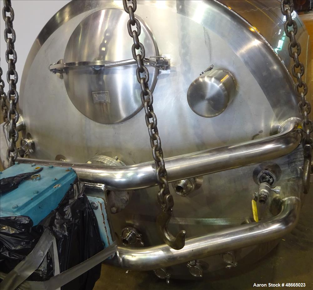Used Mueller Jacketed Mix Tank, Approximate 1,600 Gallon, 316 Stainless Steel.