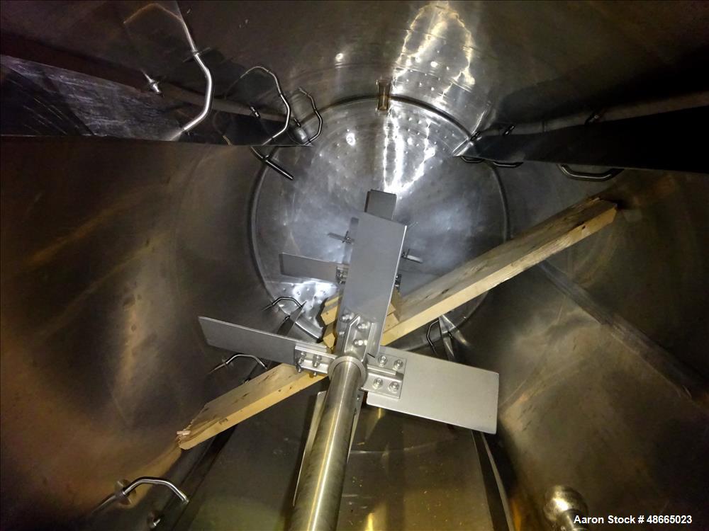 Used Mueller Jacketed Mix Tank, Approximate 1,600 Gallon, 316 Stainless Steel.