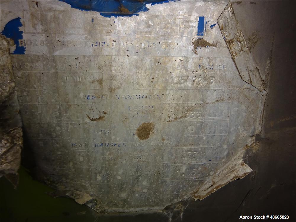 Used Mueller Jacketed Mix Tank, Approximate 1,600 Gallon, 316 Stainless Steel.