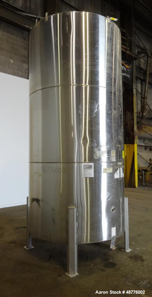 Used Tank, Approximately 2400 Gallon, 304 Stainless Steel, Vertical.