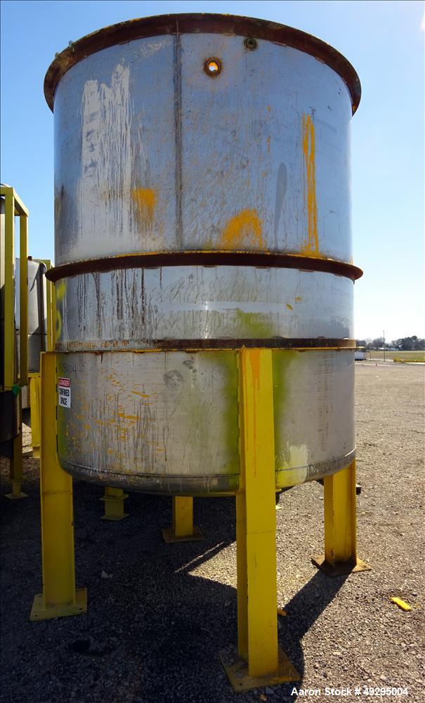 Used Tank, Approximate 2,300 Gallon, Stainless Steel, Vertical.