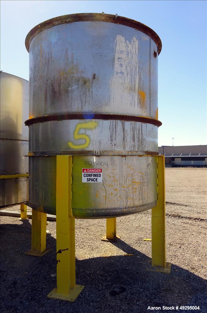 Used Tank, Approximate 2,300 Gallon, Stainless Steel, Vertical.