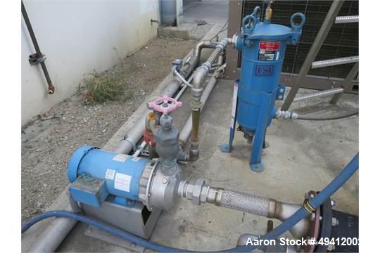 Used Tank, Approximately 1,000 Gallon, Stainless steel.  Used as a Chilled water tank, 6' dia, 5' high, with connectingpumps