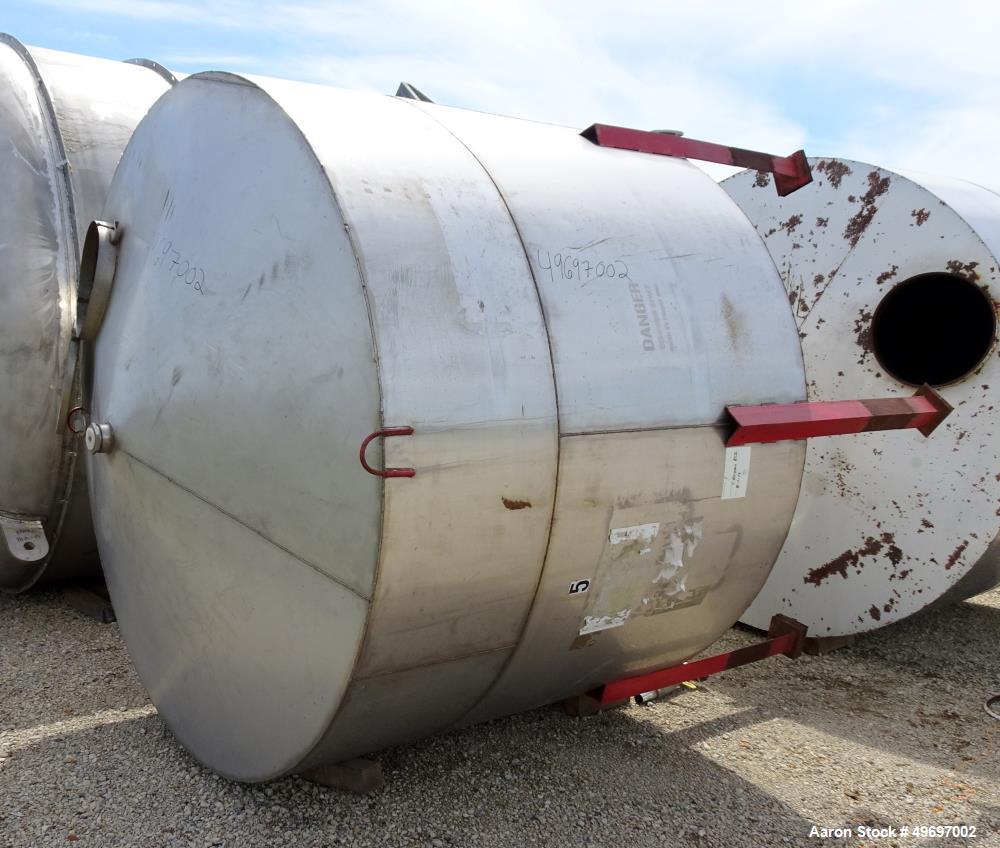 Used- Tank, Approximate 2250 Gallon, Stainless Steel, Vertical.