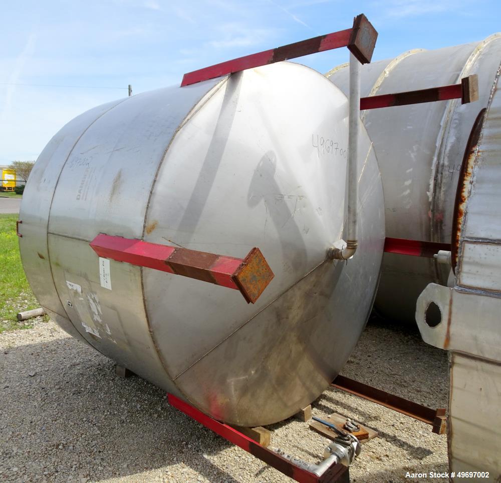 Used Tank, Approximate 2250 Gallon, Stainless Steel, Vertical.