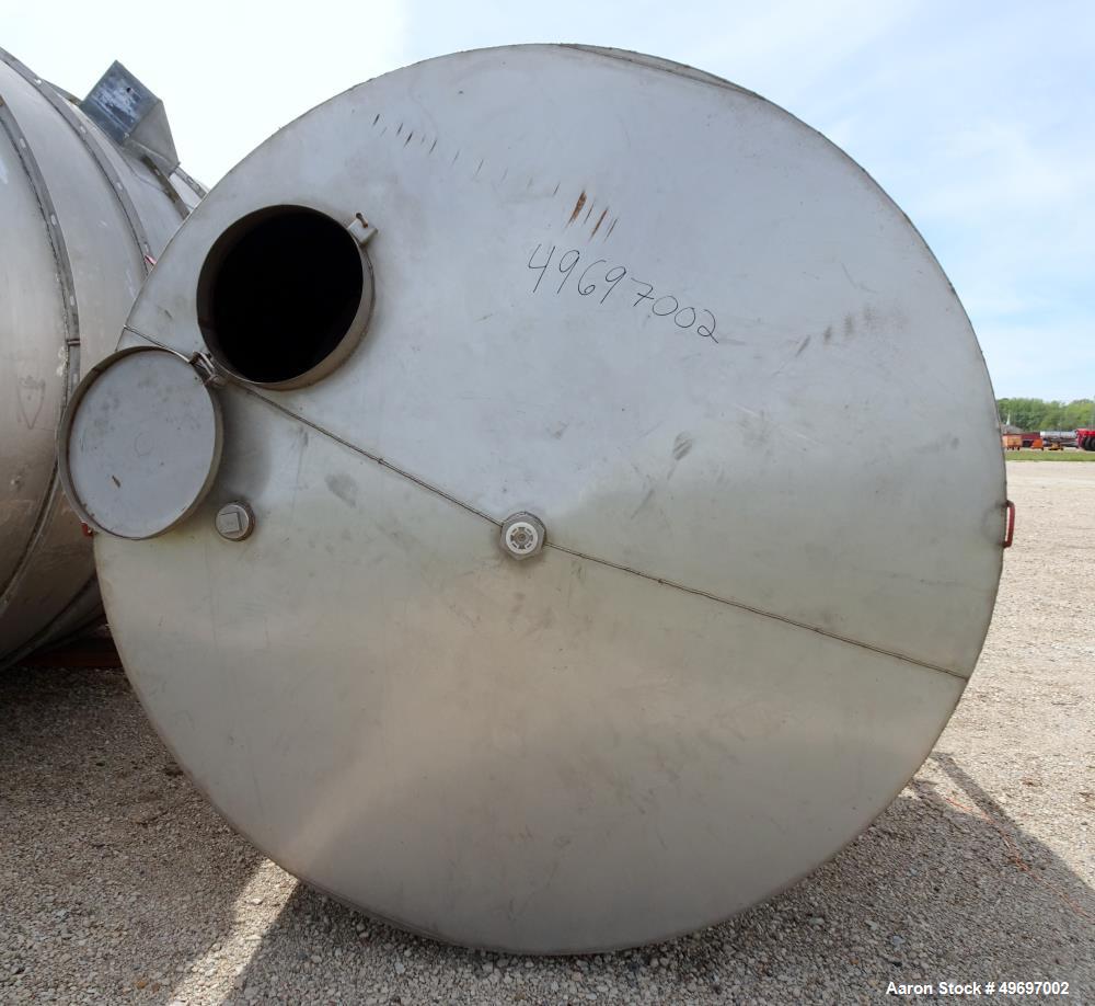 Used- Tank, Approximate 2250 Gallon, Stainless Steel, Vertical.