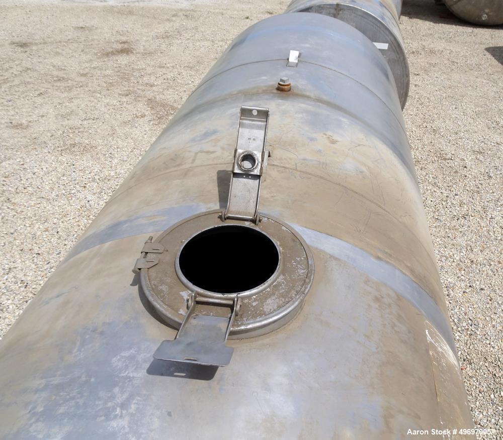 Used Tank, Approximate 2400 Gallon, Stainless Steel, Horizontal.