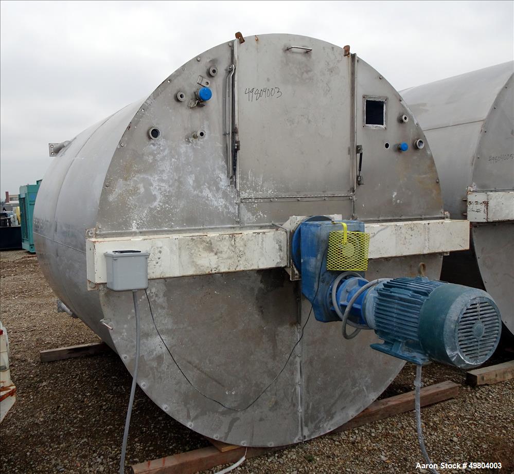 Used Bright Sheet Metal Tank, Approximately 3,000 Gallon, 304 Stainless Steel,