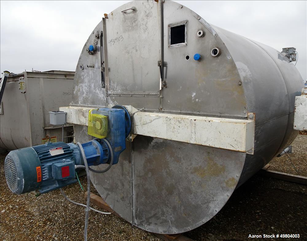 Used Bright Sheet Metal Tank, Approximately 3,000 Gallon, 304 Stainless Steel,