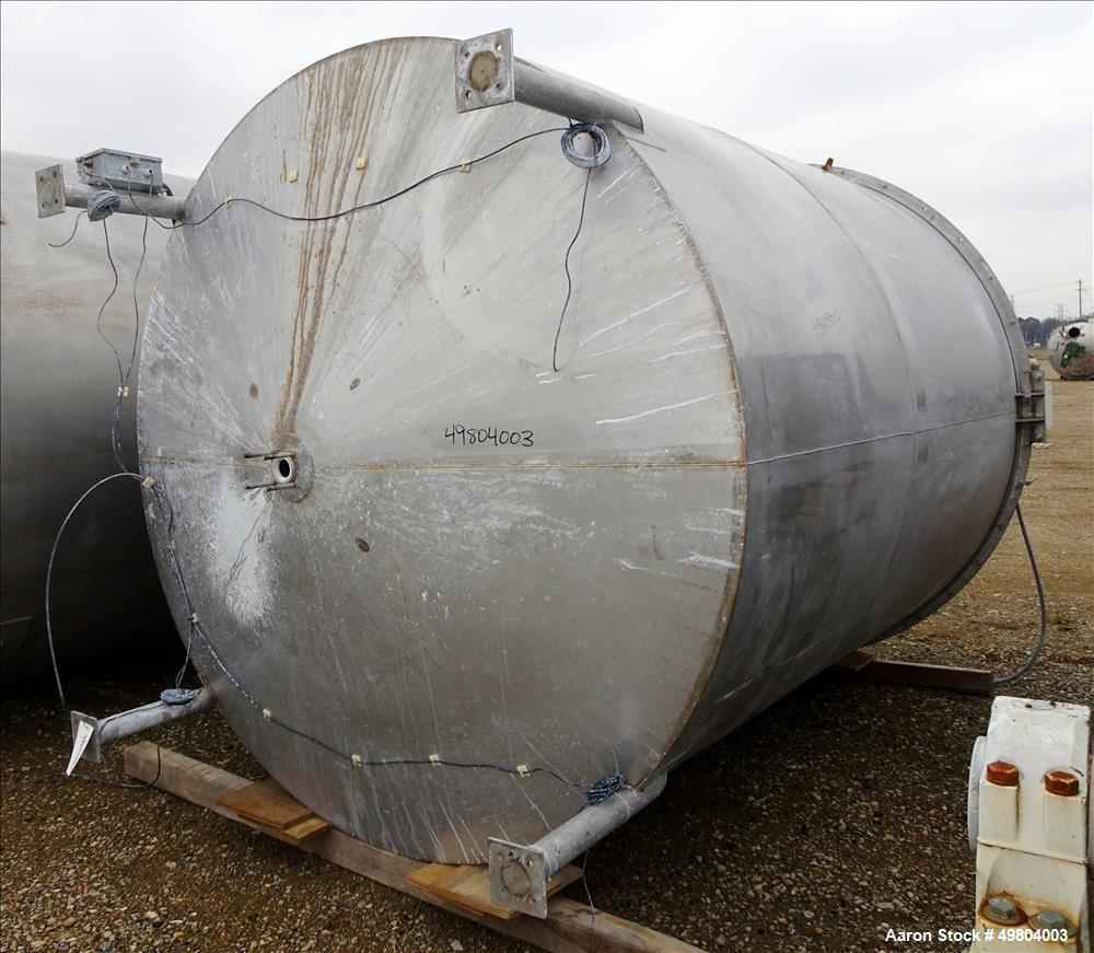 Used Bright Sheet Metal Tank, Approximately 3,000 Gallon, 304 Stainless Steel,