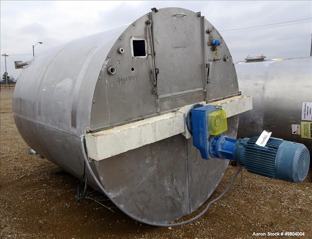 Used Bright Sheet Metal Tank, Approximately 3,000 Gallon, 304 Stainless Steel