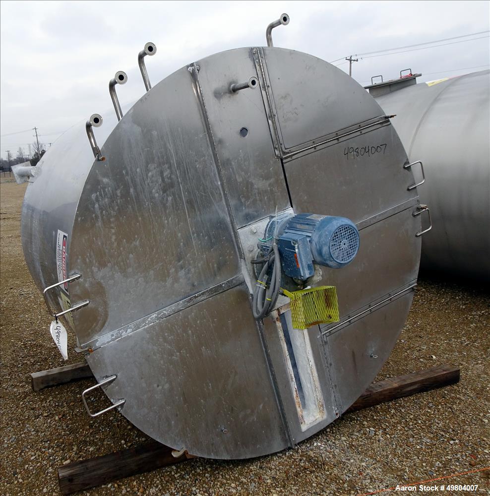 Used Bright Sheet Metal Tank, Approximately 1,000 Gallon, 304 Stainless Steel