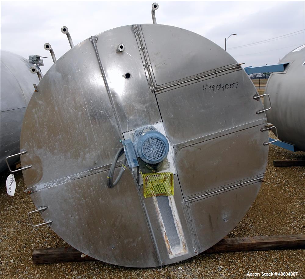 Used- Bright Sheet Metal Tank, Approximately 1,000 Gallon, 304 Stainless Steel