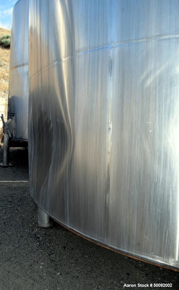 Used- Tank, Approximate 2000 Gallon, Stainless Steel, Vertical.