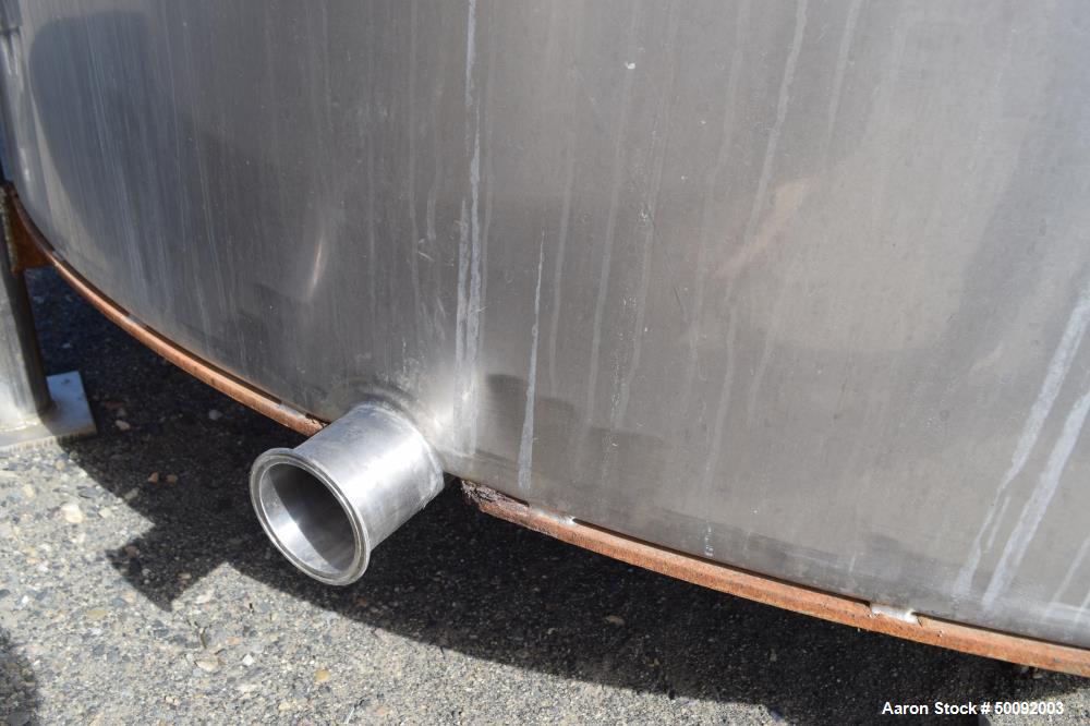 Used Tank, Approximate 3500 Gallon, Stainless Steel, Vertical. 