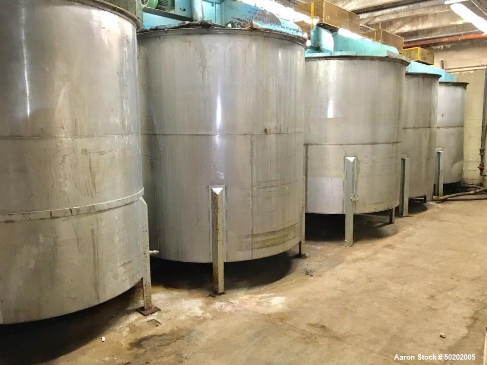 Used 2,000 Gallon Stainless Steel Mixing Tank. D