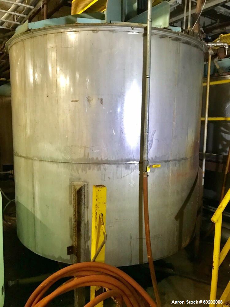 Used 2,000 Gallon Stainless Steel Mixing Tank. D
