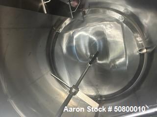 Used 3,200 gallon 316L Stainless Steel Single Wall Vertical Mix Tank.