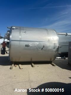 Used Single Wall Vertical Mix Tank, 3,200 gallon 316L Stainless Steel