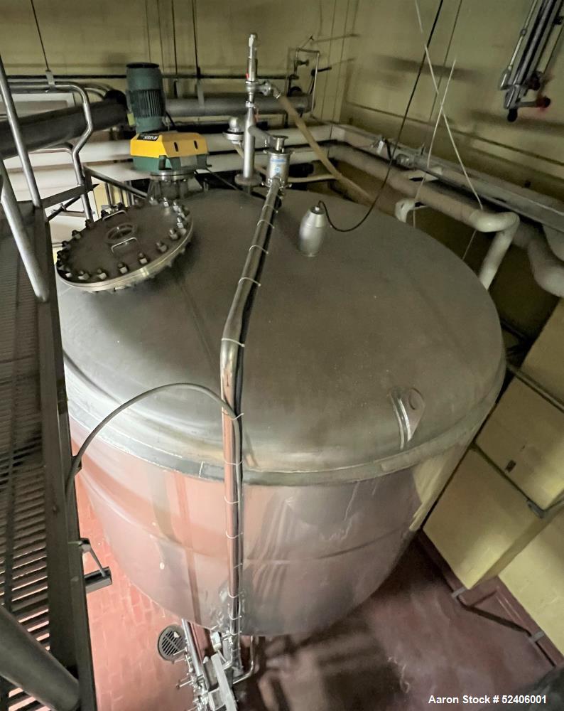 Used Falco Stainless Steel Equipment Jacketed Pressure Tank, Approximate 4000 Ga