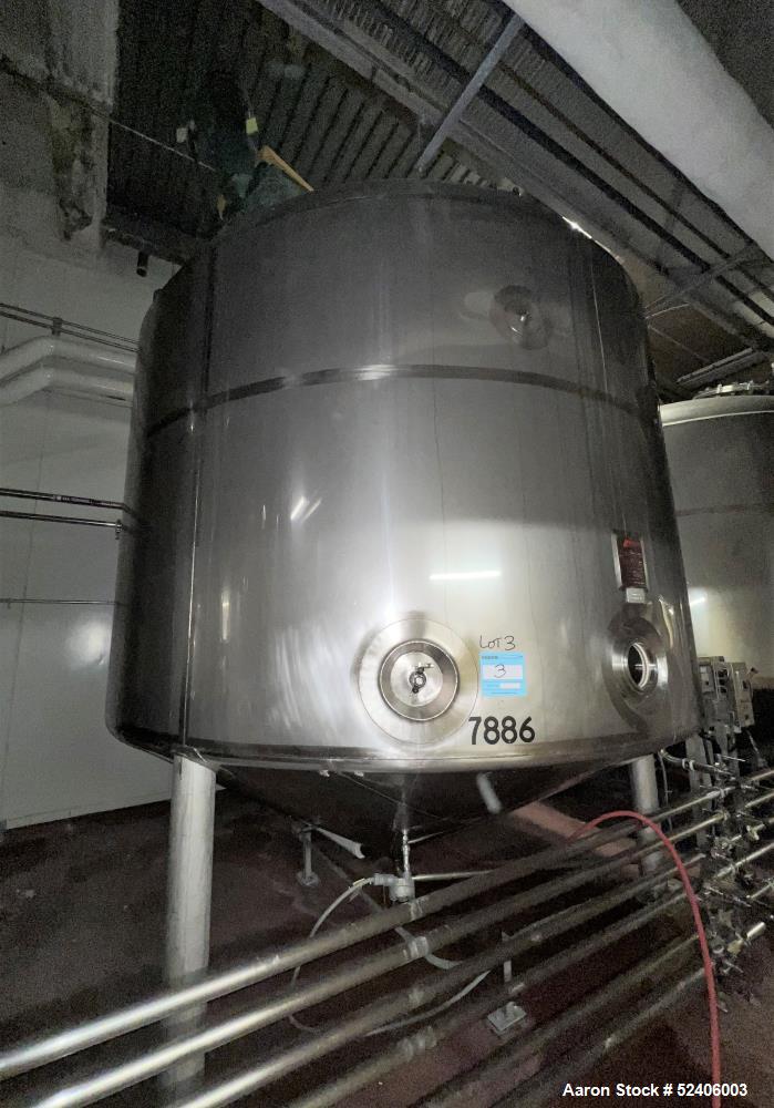 Used-Falco Stainless Steel Equipment Jacketed Pressure Tank, Approximate 4000 Ga