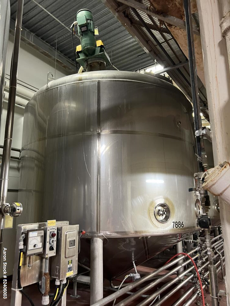 Used Falco Stainless Steel Equipment Jacketed Pressure Tank, Approximate 4000 Ga