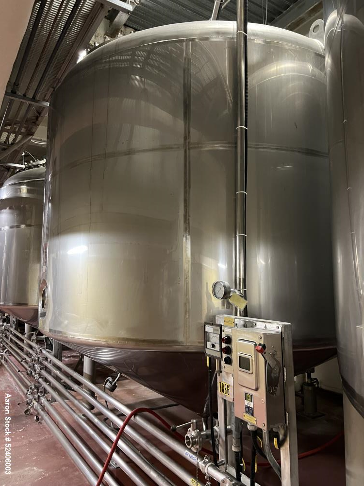 Used Falco Stainless Steel Equipment Jacketed Pressure Tank, Approximate 4000 Ga