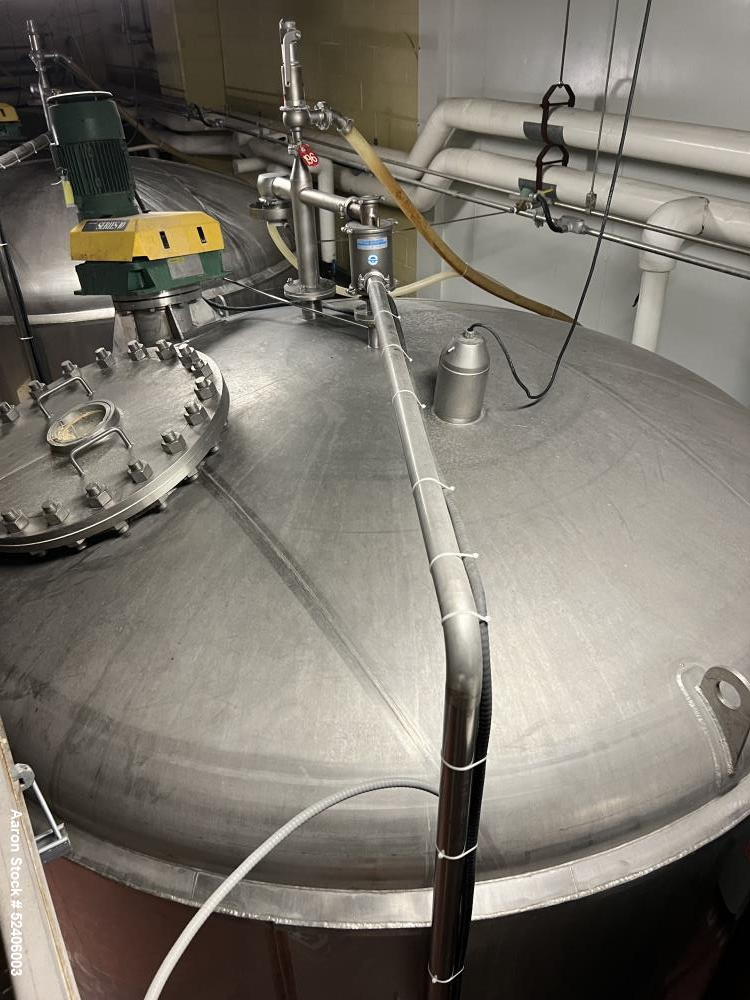 Used Falco Stainless Steel Equipment Jacketed Pressure Tank, Approximate 4000 Ga