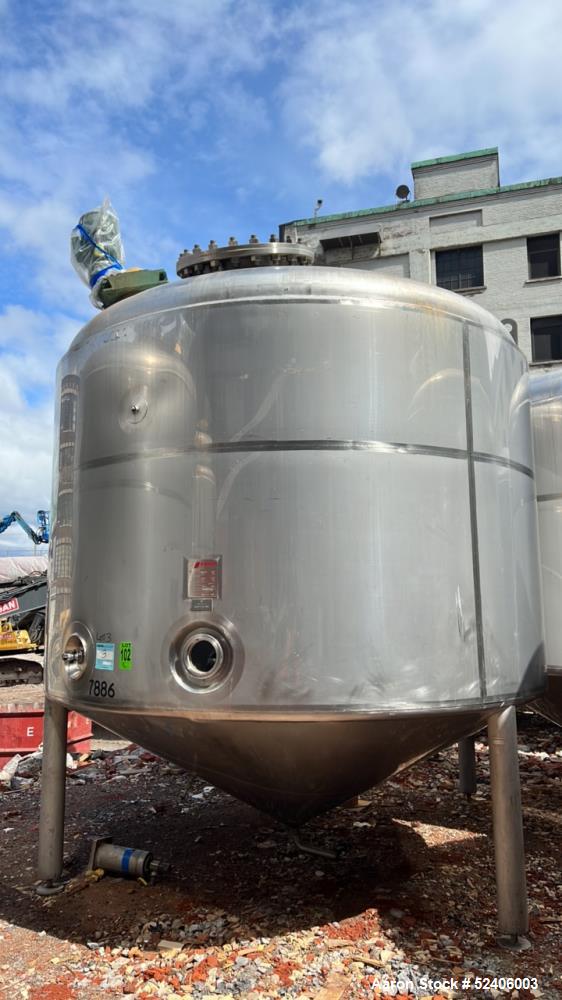 Used Falco Stainless Steel Equipment Jacketed Pressure Tank, Approximate 4000 Ga