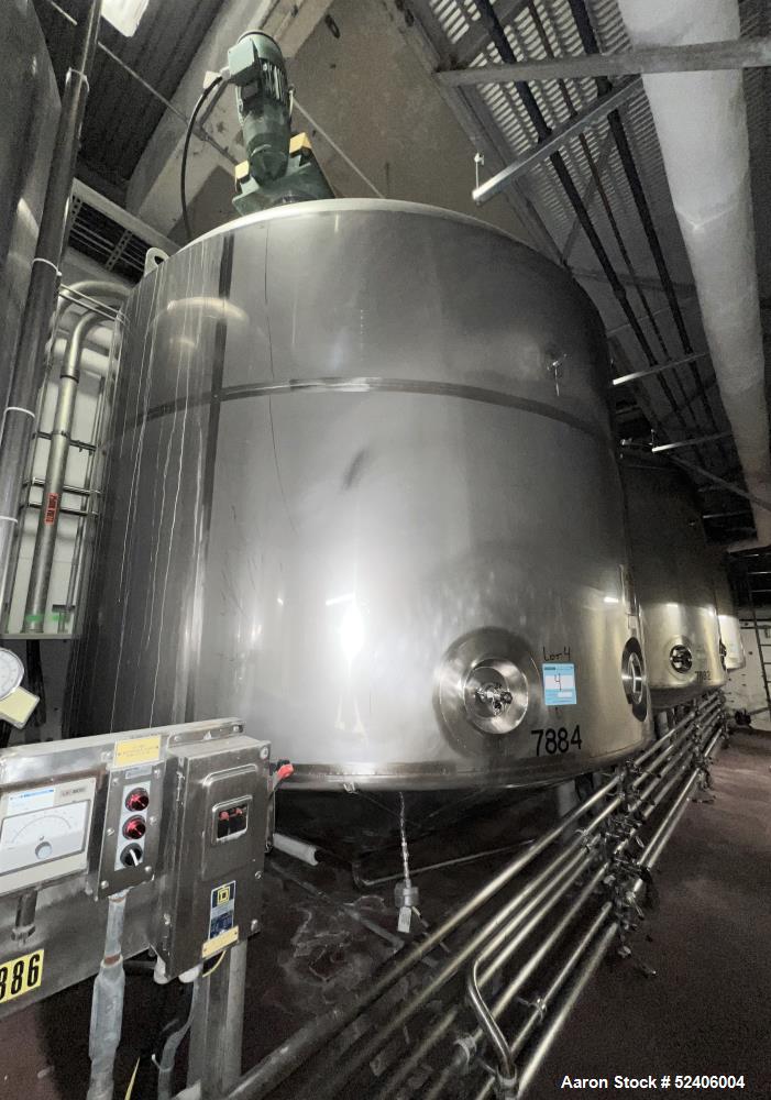 Used-Falco Stainless Steel Equipment Jacketed Pressure Tank, Approximate 4000 Ga