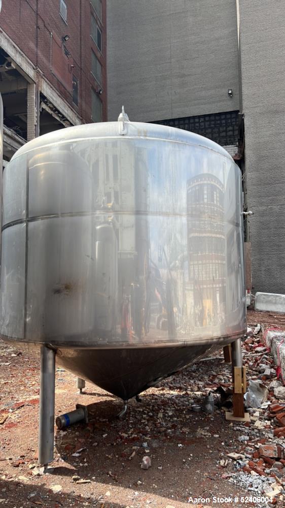 Used Falco Stainless Steel Equipment Jacketed Pressure Tank, Approximate 4000 Ga