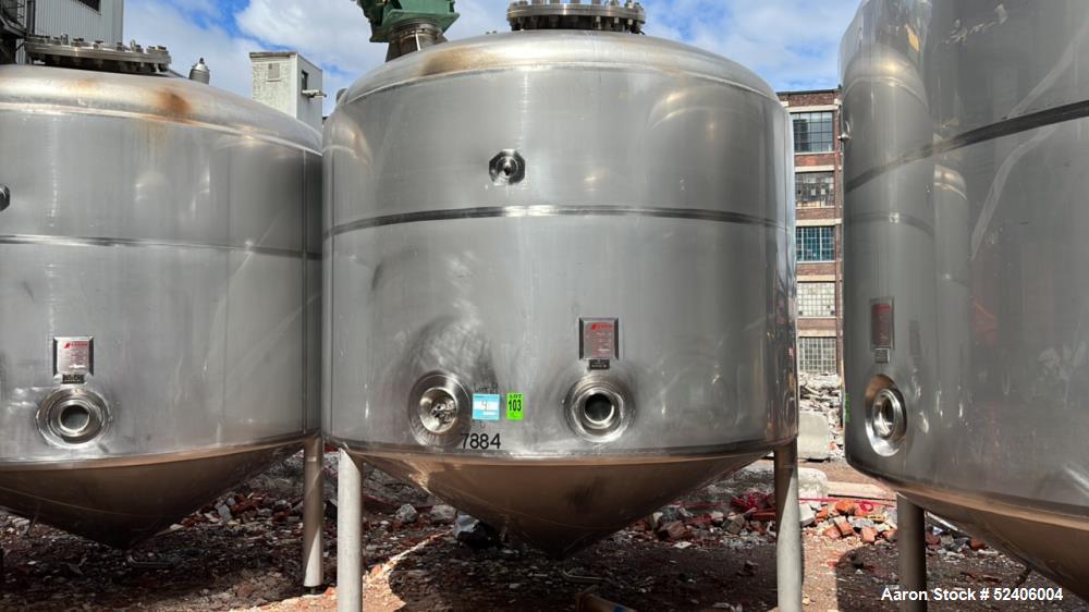 Used Falco Stainless Steel Equipment Jacketed Pressure Tank, Approximate 4000 Ga
