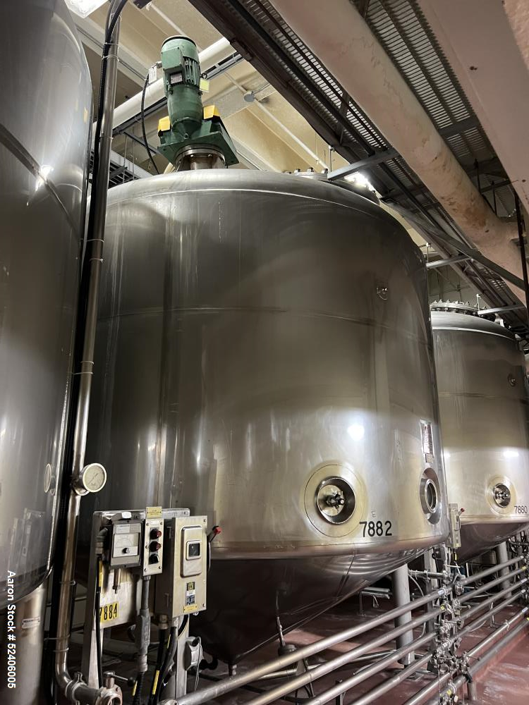 Used Falco Stainless Steel Equipment Jacketed Pressure Tank, Approximate 4000 Ga