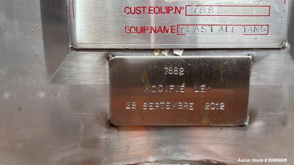 Used Falco Stainless Steel Equipment Jacketed Pressure Tank, Approximate 4000 Ga