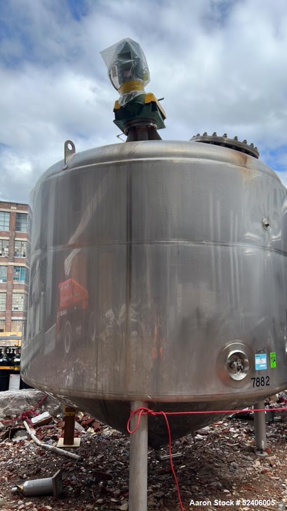 Used-Falco Stainless Steel Equipment Jacketed Pressure Tank, Approximate 4000 Ga